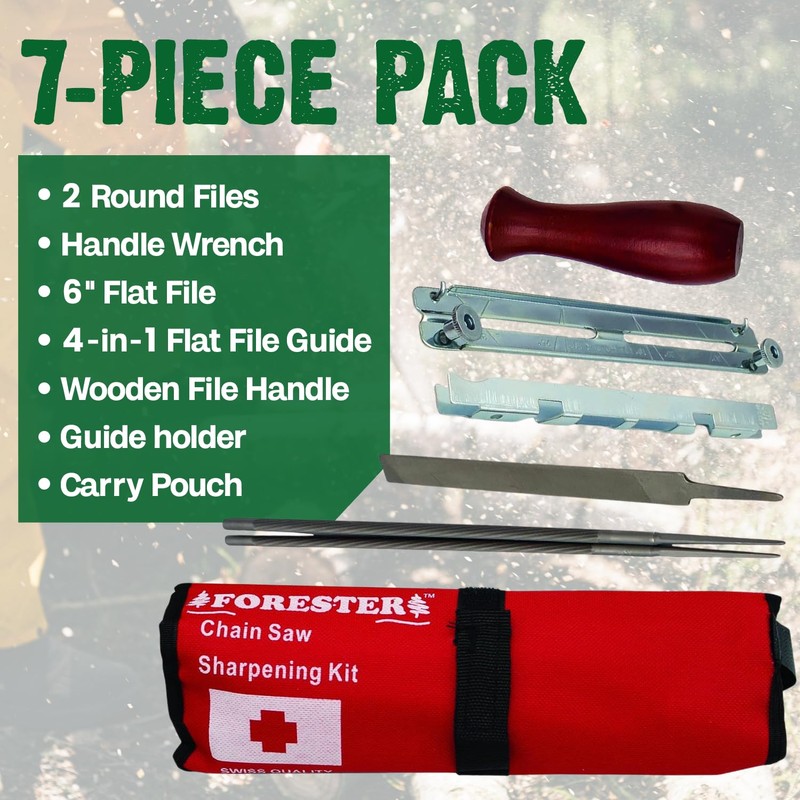 Forester Chainsaw Sharpener File Kit | Includes 2 Round Files,