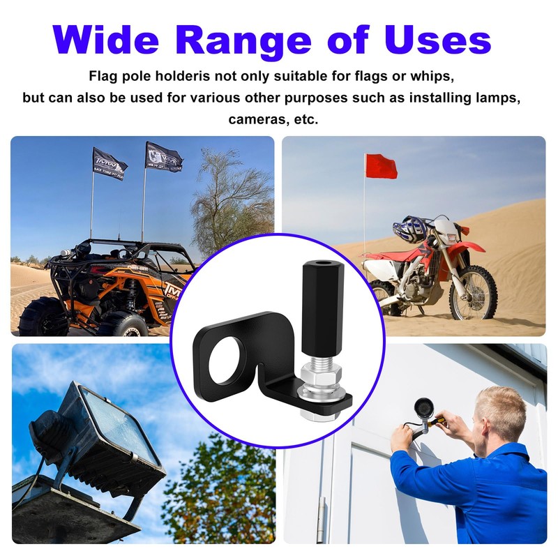 Dirt Bike Flag Pole Holder 1/4" - 22.5mm Rear Axle