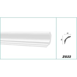 HEXIM O Ceiling Moulding Modern XPS Polystyrene White, 2 Metres Stucco Moulding Polystyrene Cornice Mouldings, Stucco Corner Mouldings (2 Metres Ceiling Moulding ZG22)