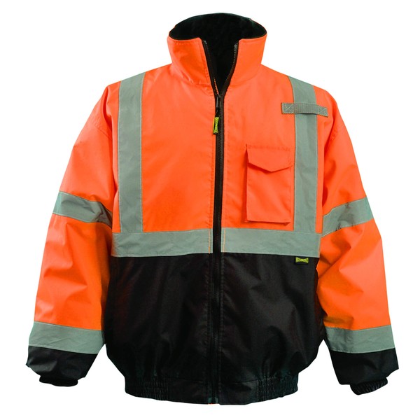 OccuNomix LUX-350-JB-BOXL High Visibility 2-in-1 Quilted Black Bottom Bomber Jacket