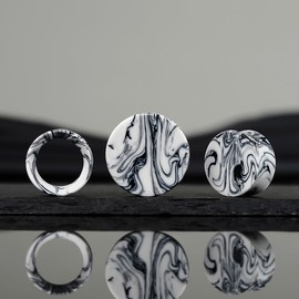 COOEAR Ear Plugs Tunnels Piercing Gauges for Ears, Double Flared Expander Stretchers, 2 Pairs Colorful Acrylic Earrings.