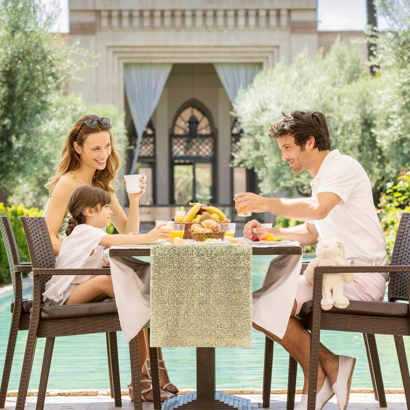 Yblut 6 Packs 12 x 72 inches Sequin Table Runner,