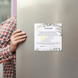 Oudain 5 Pieces 5 Star Rating Explanation Magnet Short Term Rentals (STR) Star Ratings Guide Rating Fridge Magnet Rating Magnet Compatible with Airbnb VRBO (Leaf)