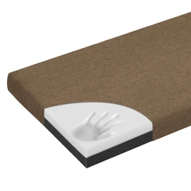 baibu 48 Inch Bench Cushion, Dual-Layer Design Memory Foam Indoor Outdoor Rectangle Bench Seat Cushion, Non-Slip Standard Size Rectangle Seat Pad with Ties, 48x16x2Inch, Brown