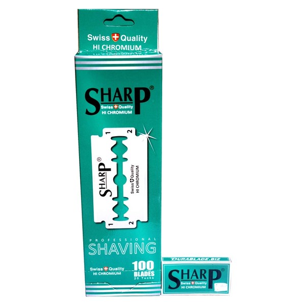 100 Sharp Hi Chromium Shaving Blades | Replacement Razor Blades For Safety Razor | Double Wire Razor Blades For Men Chrome Coated