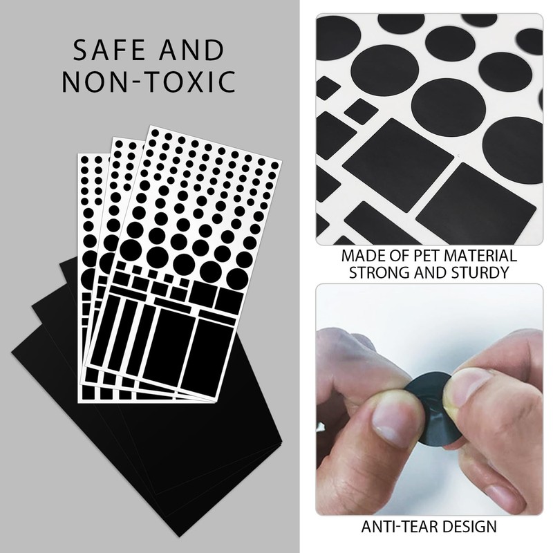 Pack of 6 Black Blackout Stickers, LED Light Blocker Stickers,