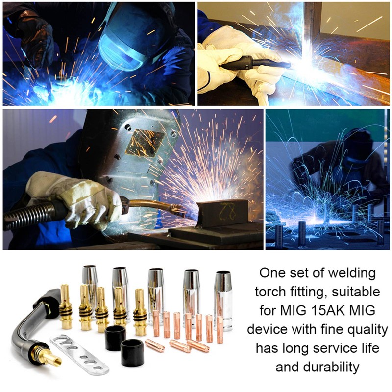 24PCS/Set 15AK Torch Consumable Electrode Guard Cup Link Rod Tips