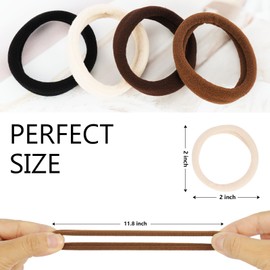 YESIACE Hair Ties for Women, 120 Pack Colorful Elastic Hair Bands, 2 Inch Seamless No-Damage Hair Elastics (colorful-120)