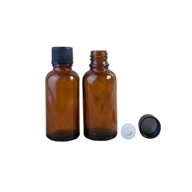 6PCS ätherisches Öl Glas innen Travel Flaschen mit Plug und schwarz cap-empty Gläser Kosmetik makeupwater Emulsion Elite Fluid Vorratsdosen (braun)(20ml)