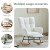 Modern Nursery Rocking Chair, Upholstered Glider Chair with High Backrest,
