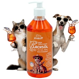 Miauff Salmon Oil for Dogs & Cats - Fish Oil with Omega-3 & -6 Fatty Acids (EPA & DHA) - Support for Skin, Fur & Vitality (500 ml)