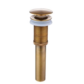 Bathroom Sink Drain, Vessel Sink Pop Up Drain with Detachable Basket Stopper,Sink Drain Assembly Without Overflow Brushed Bronse, Anti-Explosion and Anti-Clogging Drain Strainer