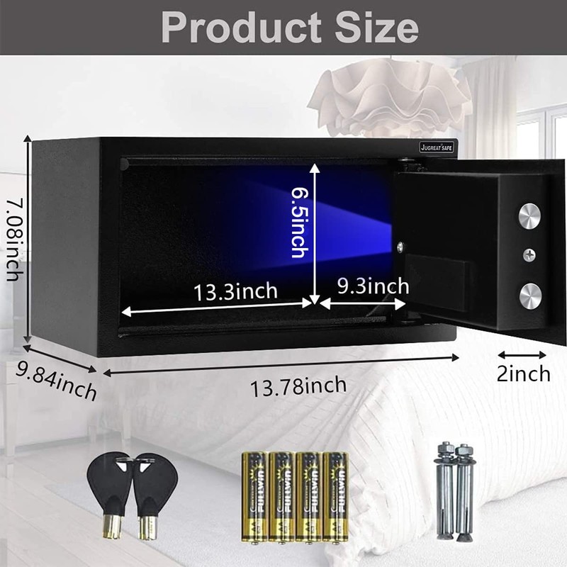 JUGREAT Safe Box with Sensor Light,Electronic Digital Security Safe Steel