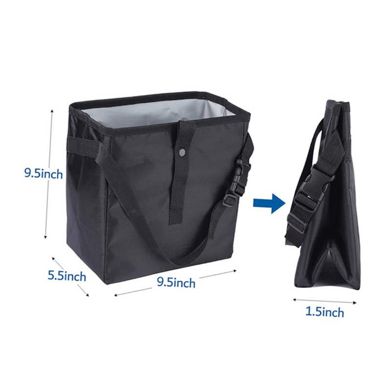 Vaguelly Auto Trash Can Car Trash Bag Washable Garbage Bin