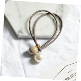 Mikinona 15pcs Pearl Hair Band Ponytail Holder Tie for Ladies Fashion Headpiece for Women Girls for Party