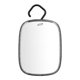 TAILI Shower Mirror Fogless for Shaving, Removable Fog Free Wall Hanging Mirror for Travel Camping, Shower Accessories, Bathroom Mirror, Portable, Shatterproof - for Men and Women(Black)