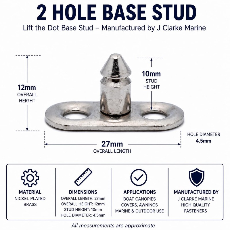 Pack of 10 Lift the Dot 2 Hole Base Studs