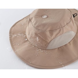 Magracy Men's UPF 50+ Wide Brim UV Protection Safari Hat for Women, Milky Khaki