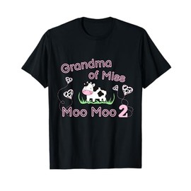 Girl 2nd Birthday Party Pink Cow Grandma Moo I'm Two Animal T-Shirt