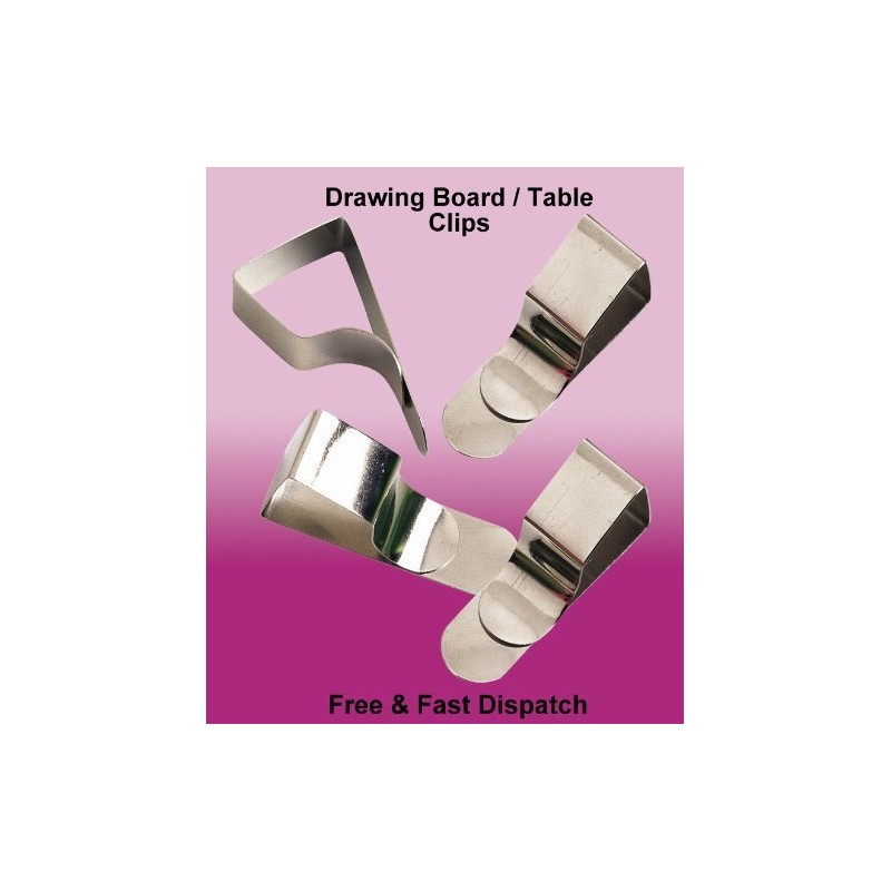 8 x Drawing Board Clips Nickel Plated Steel Table Cloth