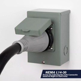 PAULINN 30A Generator Power Inlet Box NEMA 3R Generator Outlet Box for Outdoor Recept...