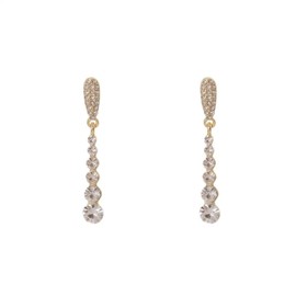 Kara Nicole Womens Dangle Drop Gold Earrings Silver Rhinestones Sparkle Wedding Bridal Prom