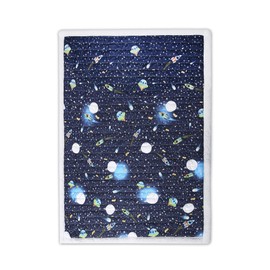 Lush Decor, Navy Universe Sherpa Throw-Outer Space Stars Galaxy Planet Rocket Pattern Reversible Blanket-60” x 50, 60" x 50"