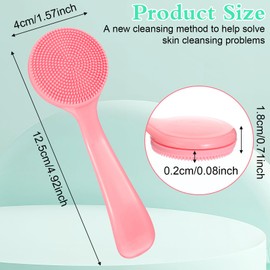 YBEATY 4PCS Silicone Manual Facial Cleansing Brush Skin Friendly Soft Bristles Facial Cleansing Brushes Waterproof Scrubber Exfoliating Brush for Blackheads Whiteheads Makeup Residu Removal Blue Pink
