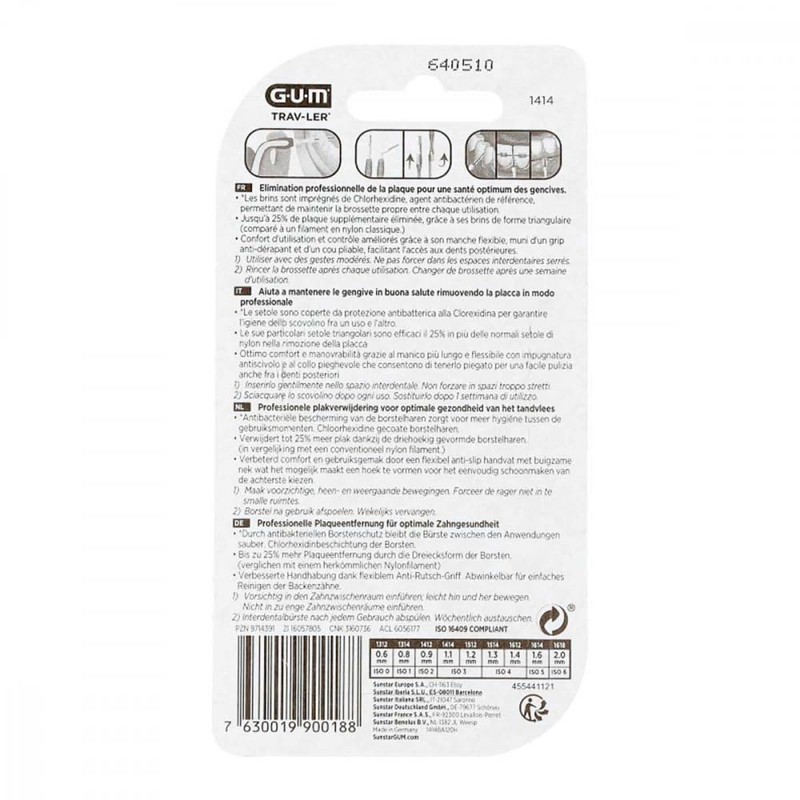GUM Trav-LER 1.1 mm Fir Green Interdental + 6 Caps