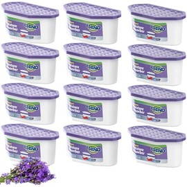 Ksend Moisture Absorbers, 12 Pack, Compact Dehumidifier for Closet, Efficient Humidity Absorber Boxes, Moisture Absorber for Closet, Odor Eliminator with Lavender Fragrance, Purple, 6.4oz, 300ml