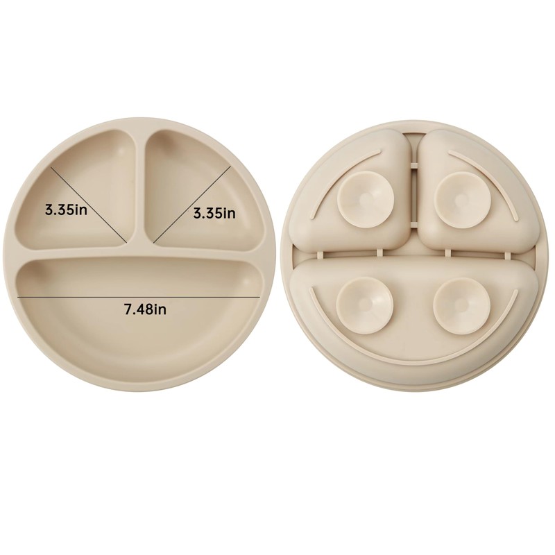 PandaEar Silicone Baby Feeding Set| 2 Pack Silicone Divided Suction