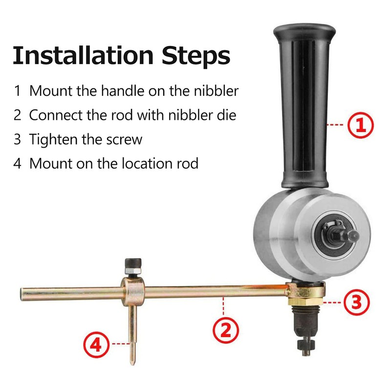 Sheet Metal Nibbler Cutter Double-Headed Sheet Cutter Nibbler Drill Attachment
