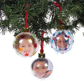 Baker Ross Large and Clear Photo Baubles (Pack of 4)