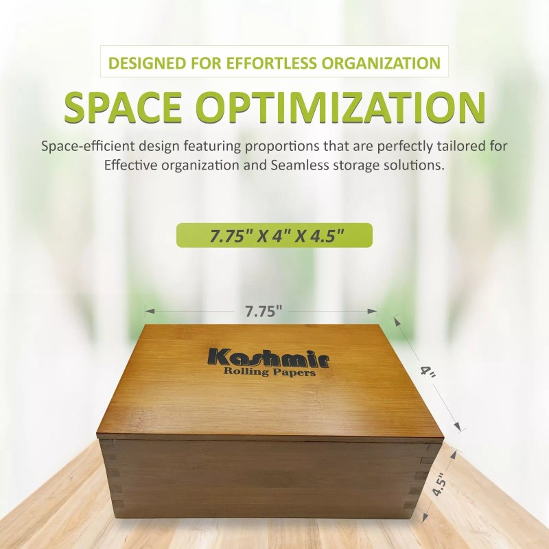 Kashmir Premium Bamboo Stash Box with Accessories, Jar & Grinder