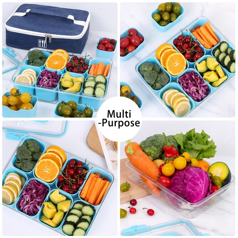 WETRBWEH Snack Box Container with Insulated Cooler Bag, Divided Serving