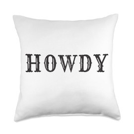 Cowboycore Yeehaw Howdy Hoes Never Too Many Cowboy Hats Throw Pillow