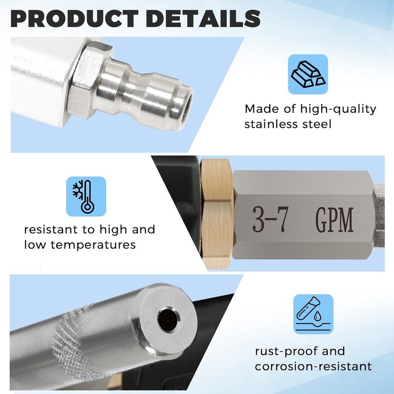 Adjustable Shooter Tip M5 Twist Nozzle for Pressure Washer, 3-7