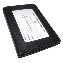 Italia Leather Men's RFID Blocking Front Pocket Wallet with ID Black