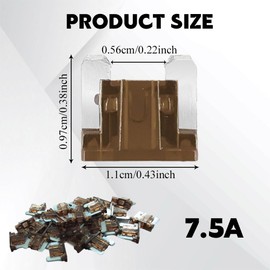 HQRNYP 25PCS 7.5 Amp Low Profile Mini Car Fuses, Automotive Fuse, Standard Mini Low Profile Blade Auto Fuse, Car Accessories Short Circuit Protection Car Fuses Fit for Car Motorcycle Truck (7.5A)