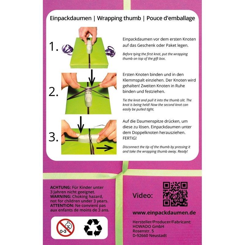 Wrapping thumb - wrapping gifts and tying knots made easy!