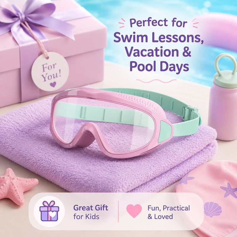 Kids Anti-Fog Swimming Goggles for Pool & Beach – Wide-View