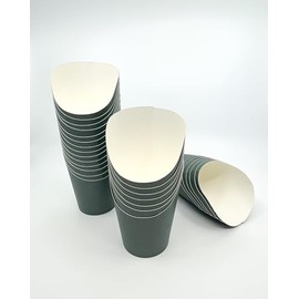 Colored Charcuterie Cups 14oz | French Fries, Popcorn, Candy, Appetizers. Pack of 50 Disposable Paper Snack Cups (Dark Green)