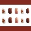 Press on nail Paquete 24pzs Uñas Postizas Decoradas Flores Pequeñas