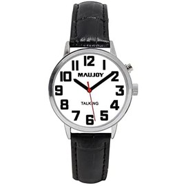 MAUJOY Quality Clear and Loud Voice Ladies English Talking Watch Speaks the Time and Date or alarm time for Elderly, Impaired Sight or Blind 341