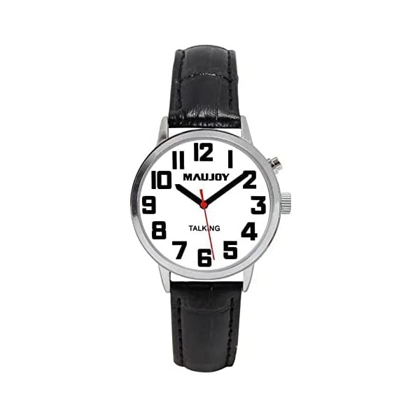 MAUJOY Quality Clear and Loud Voice Ladies English Talking Watch Speaks the Time and Date or alarm time for Elderly, Impaired Sight or Blind 341