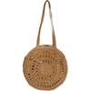 styleBREAKER Women's Round Shoulder Bag Made of Braided Paper Straw,