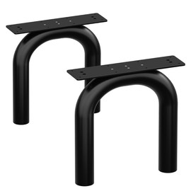 Orgerphy 16” Black U-Shape Metal Table Legs (2PCS)| Heavy Duty Coffee Table Legs Furniture Legs Bench Legs | Mid Century Modern Metal Legs for Coffee Table Furniture Bench Legs (16”H x 15”W)