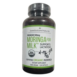 Sweetbottoms Naturals Moringa for Milk - Lactation Support - 120 caps -Ex 07/28