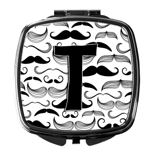 Caroline's Treasures CJ2009-TSCM Letter T Moustache Initial Compact Mirror, Multicolor