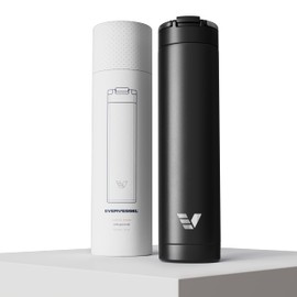 Ever Vessel Super Maxi Stainless Steel Water Bottle 36oz - Double wall vacuum insulated | Integrated carry handle | leak proof flip top lid | Lightweight & stylish (Black Sand)